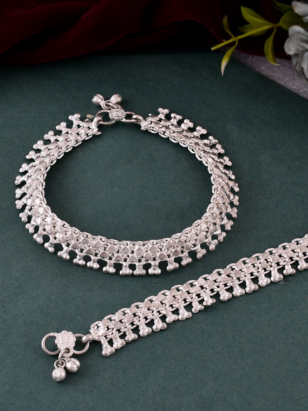 Ethnic Silver-Plated Ghungroo Broad Anklet For Women |Traditional Rajasthani Payal