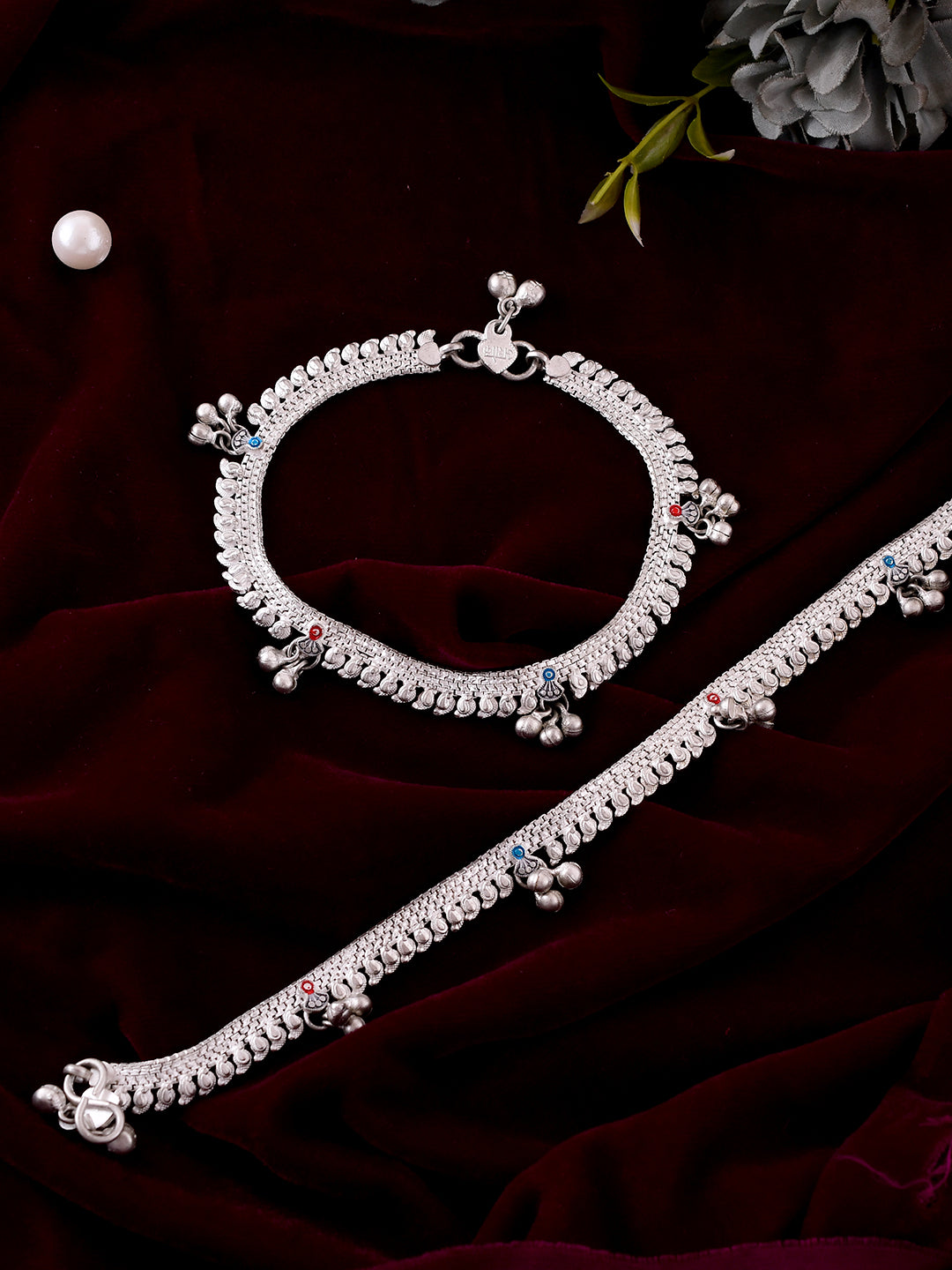 Silver-Plated Brass Ghungroo Anklet For Women |  Ethnic Payal Set