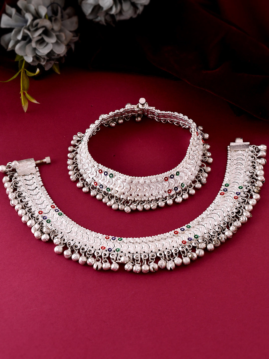 Silver-Plated Heavy Ghungroo Payal For Women | Ethnic Anklet