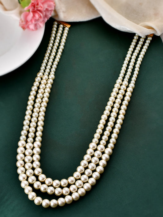 Gold-Plated Layered pearl  Necklace