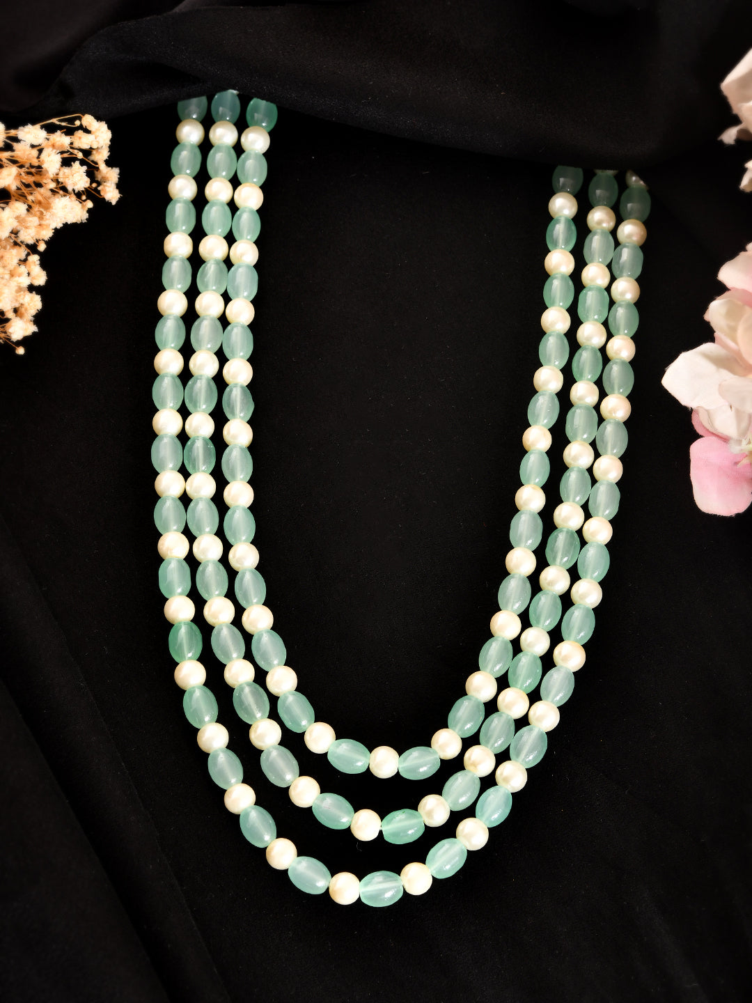 Traditional Layerd Beaded Ethnic Necklace With Kundan-Style Pendant For Women