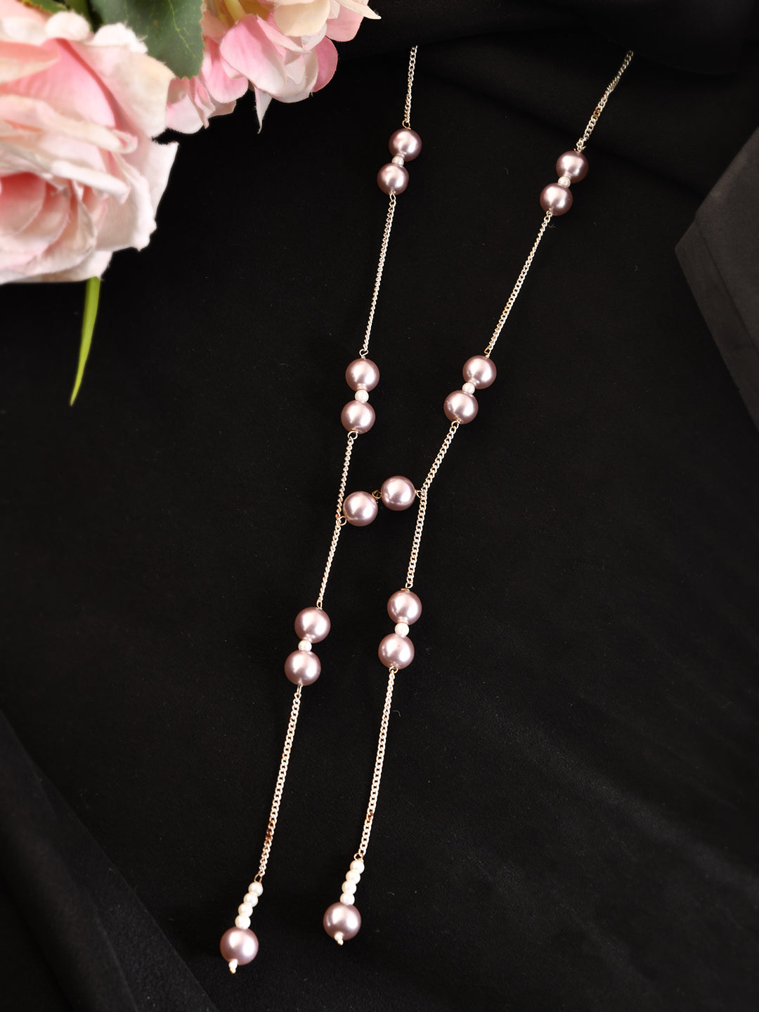 Stylish Double Layer Pearl Chain Necklace For Women & Girls | Daily Wear, Western & Casual Jewellery