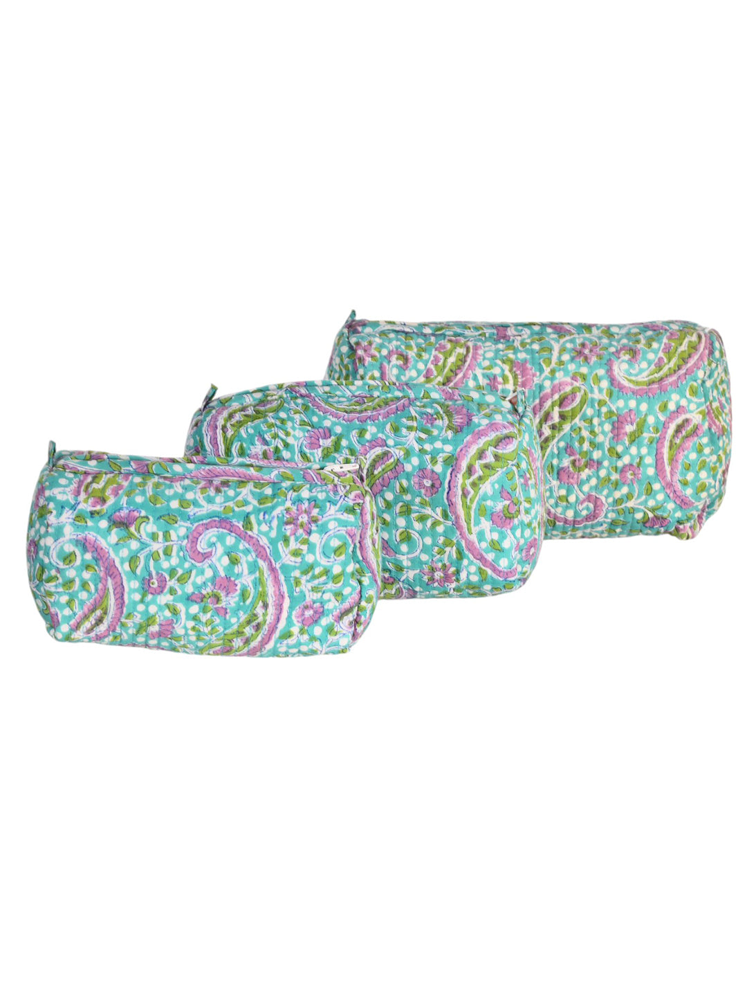 Floral Print Makeup Pouch Set | Travel Toiletry Organizer Bags with Zip Closure | Multipurpose Vanity Storage Pouches