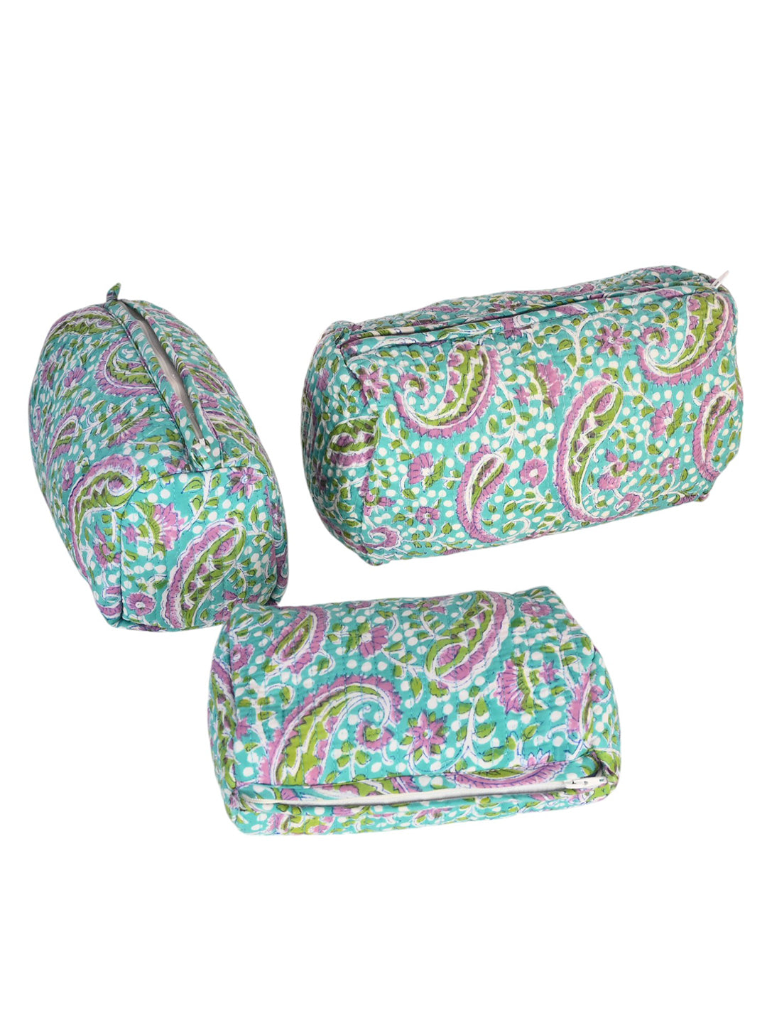 Floral Print Makeup Pouch Set | Travel Toiletry Organizer Bags with Zip Closure | Multipurpose Vanity Storage Pouches