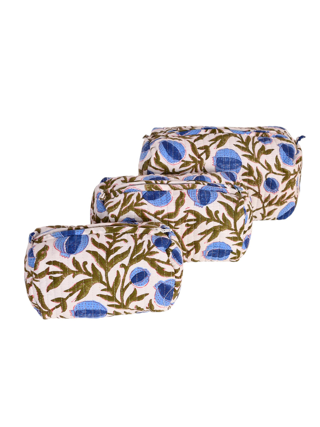 Blue Cosmetic Bag for Women Travel Toiletry Organizer Bags with Zip Closure