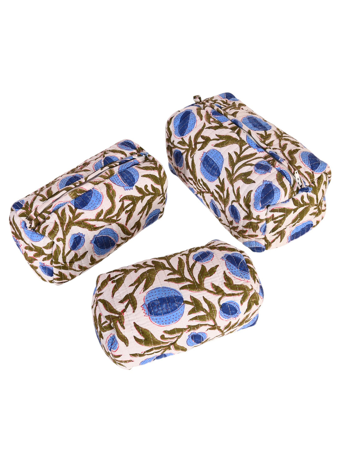 Blue Cosmetic Bag for Women Travel Toiletry Organizer Bags with Zip Closure