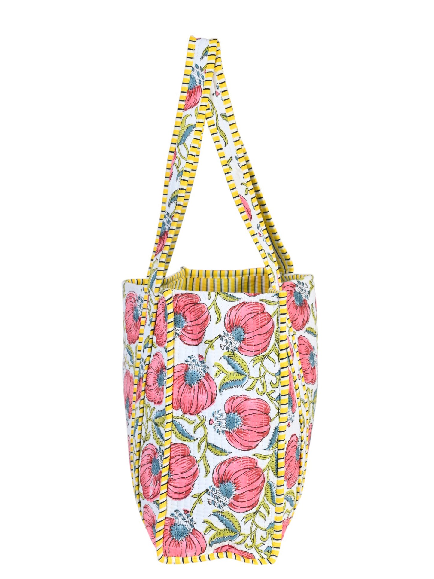 Shoulder Bag Multicolor Block Printed Cotton Quilted Tote Bags