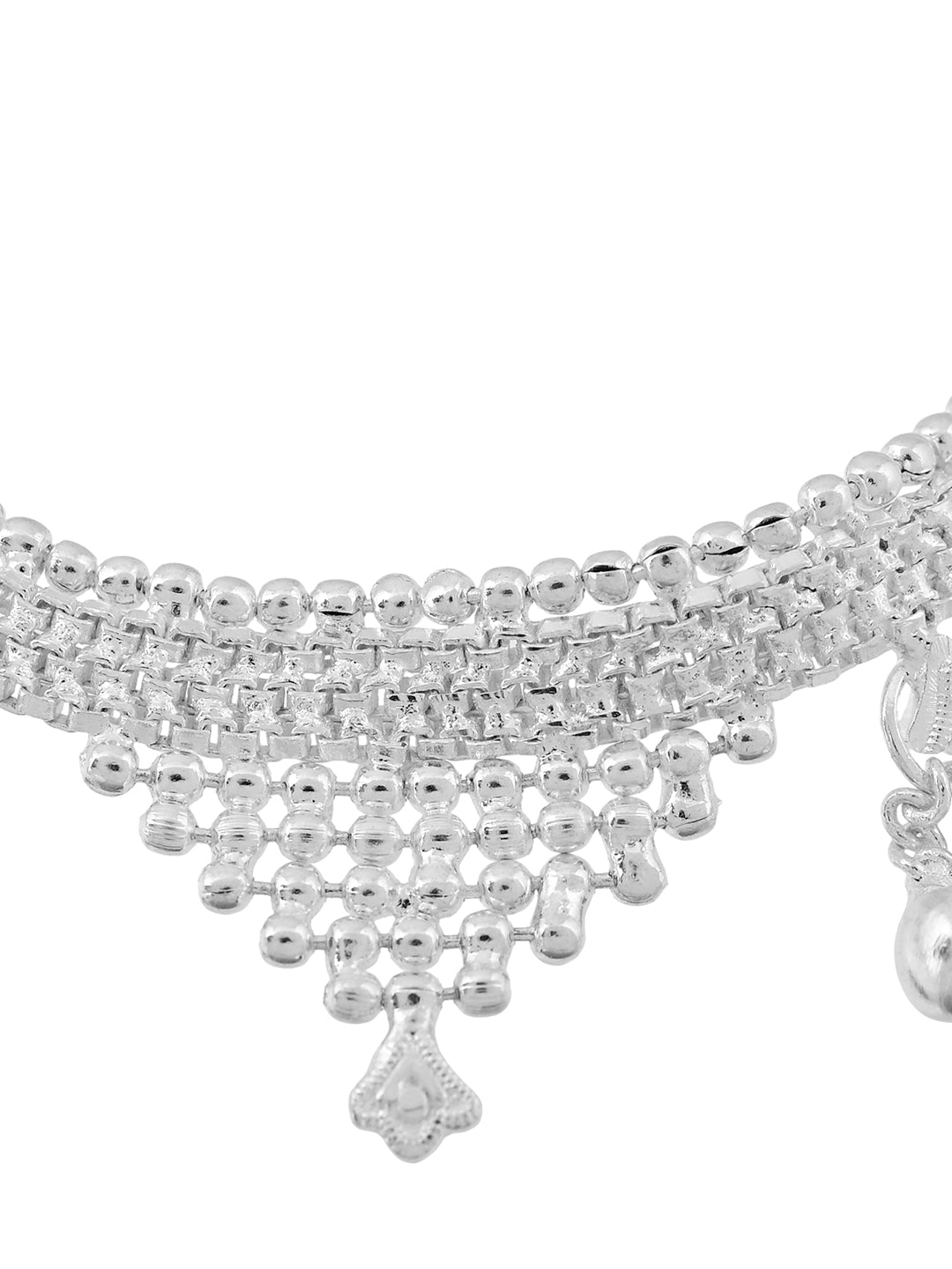 Silver Plated Traditional Ghungroo Anklet Payal For Women