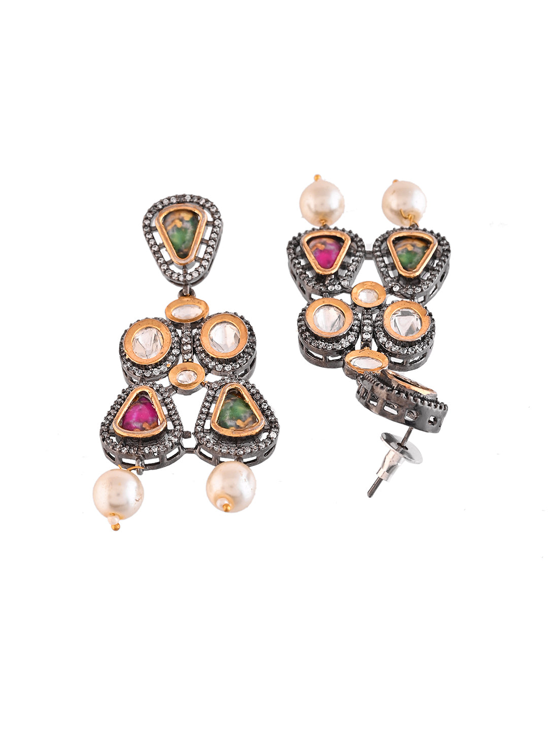 Traditional Bridal Polki Kundan Jewelry Set | Choker & Earrings For Women