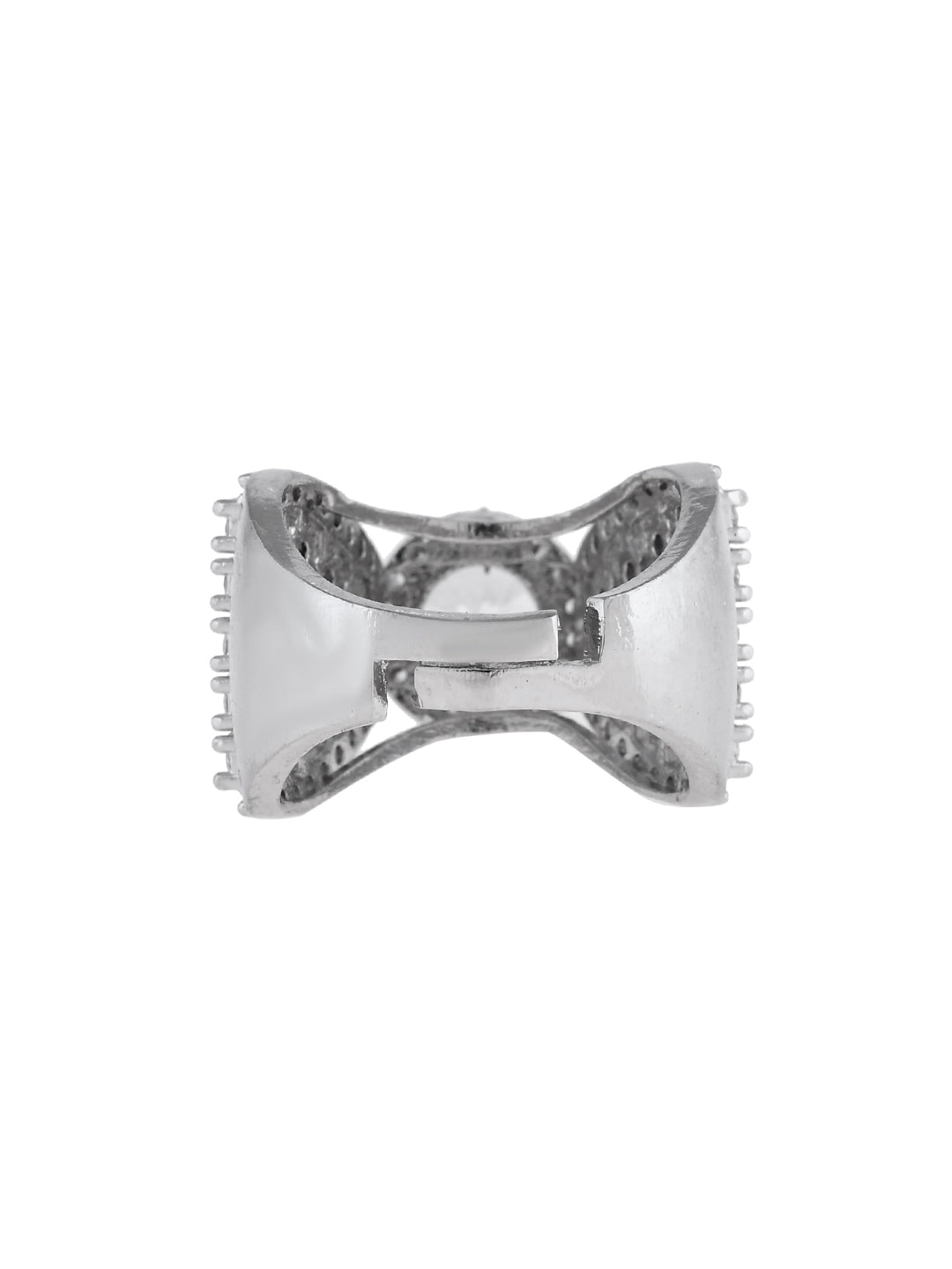 Solitaire Adjustable Ring | American Diamond Engagement Style Ring For Women