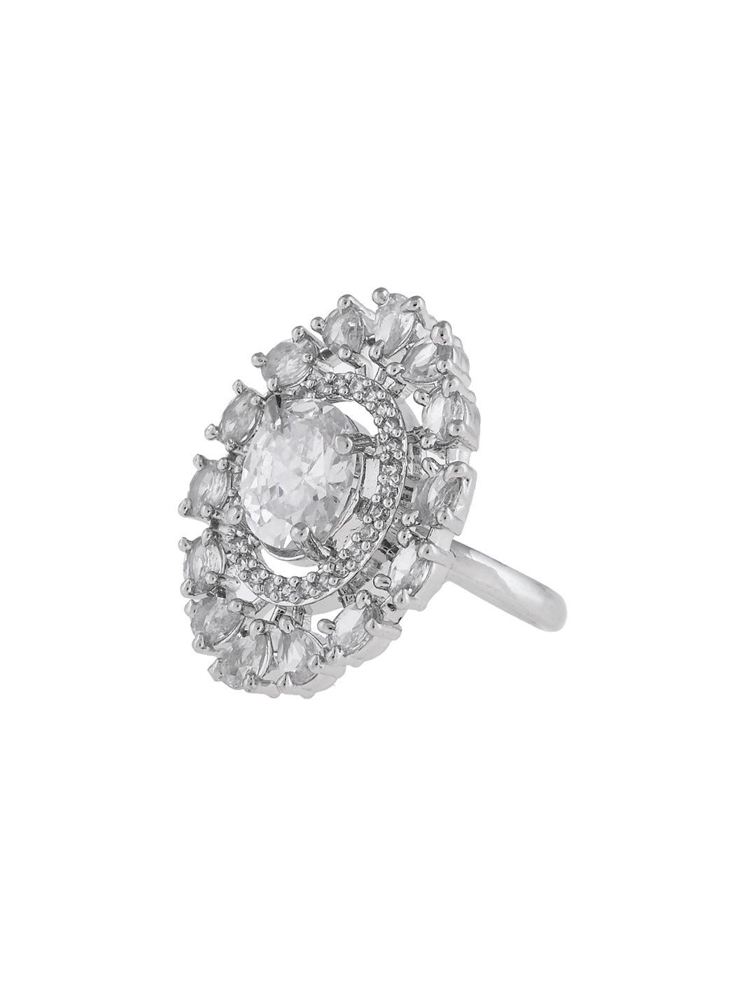 American Diamond Statement Ring | Wedding & Party Jewellery For Women & Girls