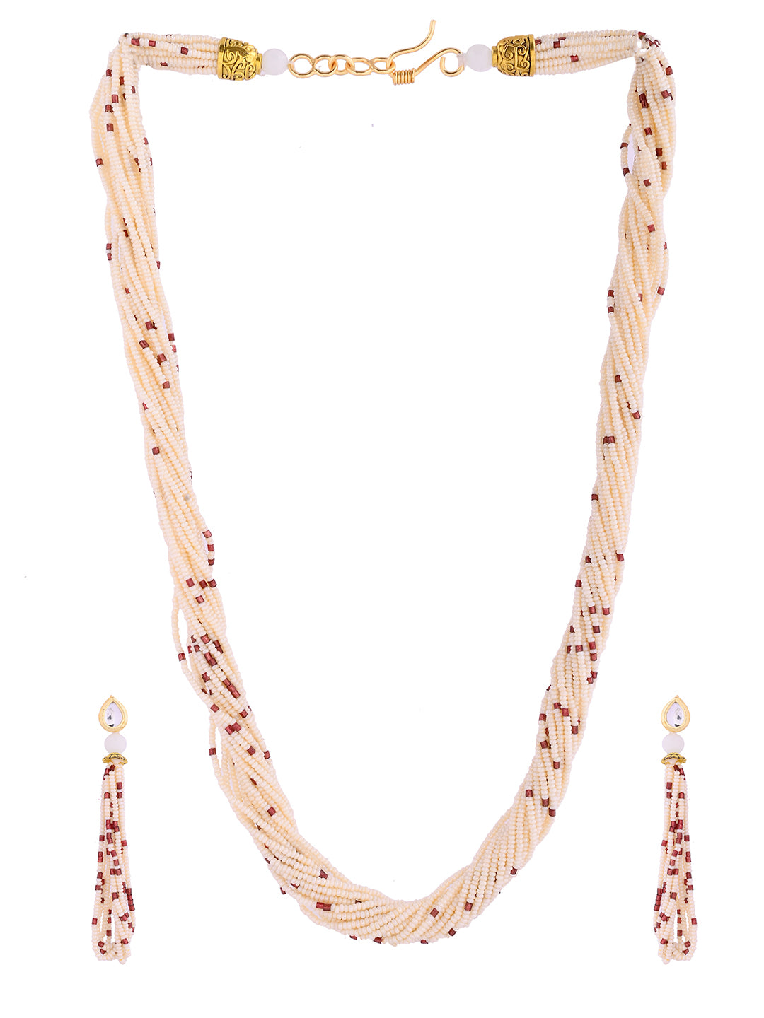 Classical Ethnic Beads Necklace Jewellery Set For Women & Girls