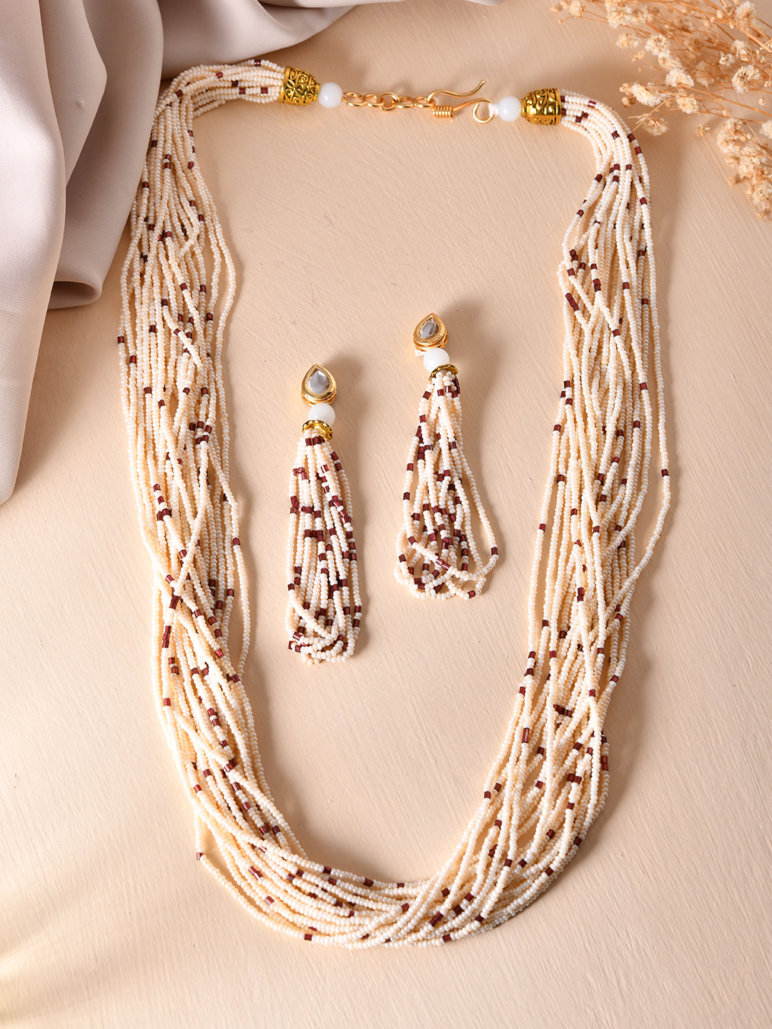 Classical Ethnic Beads Necklace Jewellery Set For Women & Girls