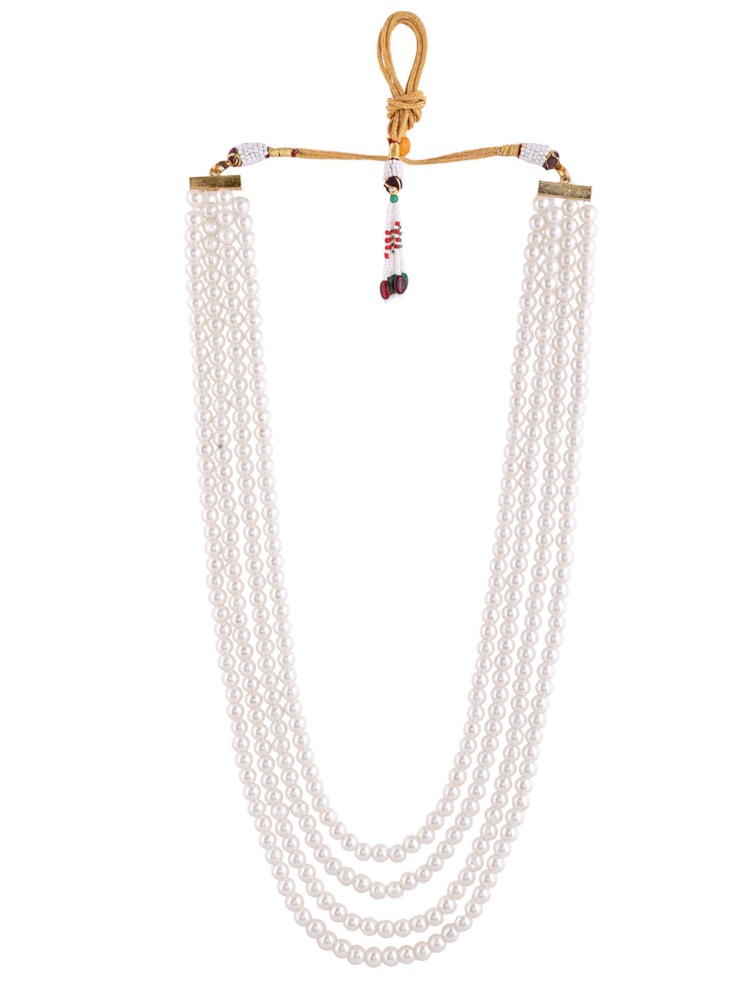 Classic White Pearl Beads Necklace Layered Mala For Women