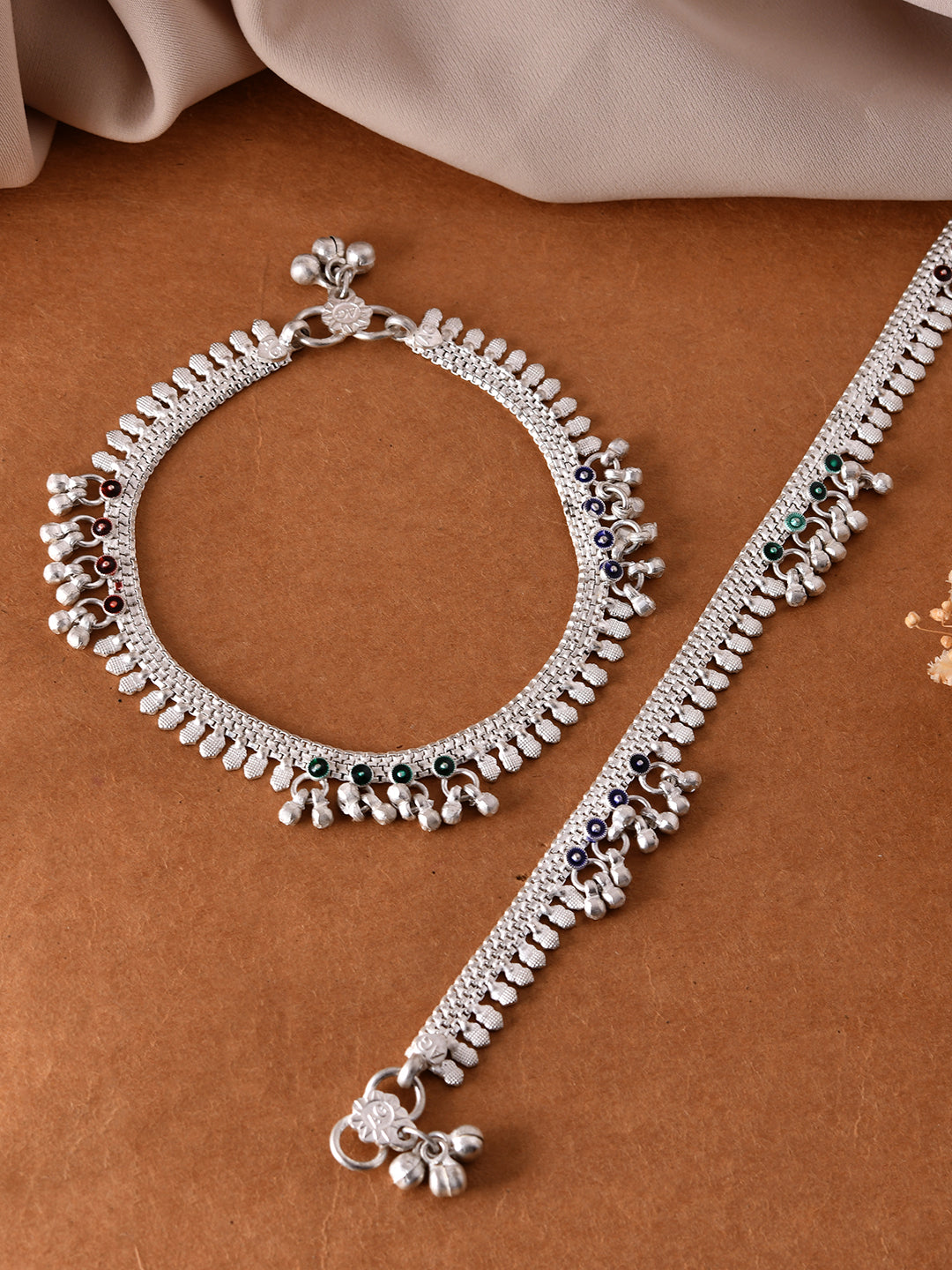 Traditional Designer Payal For Women | Ethnic Adjustable Silver Ghungroo Anklet