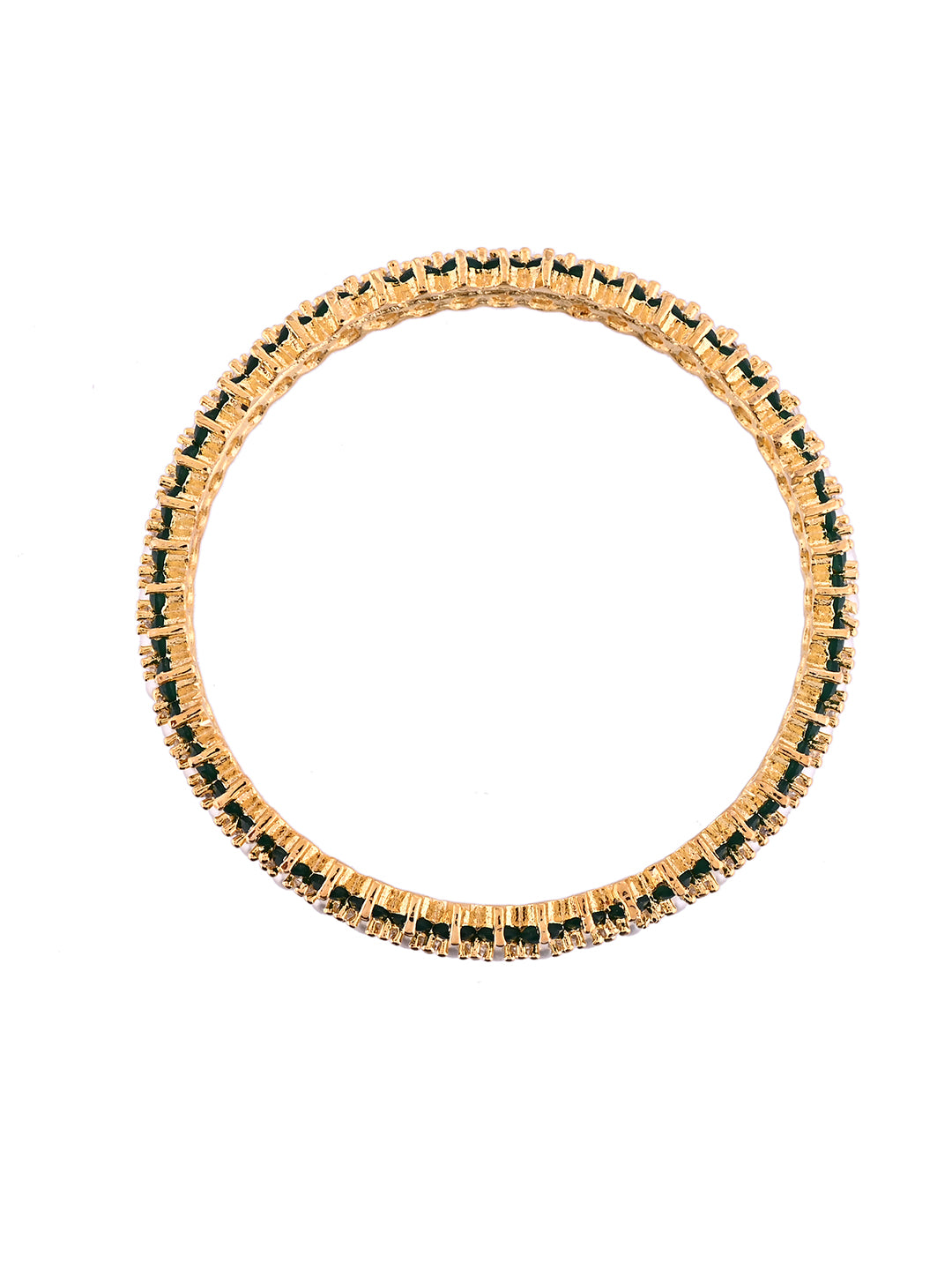 Gold Plated Stone Bangles For Women | Traditional Pearl & Emerald Look Bangles | Festive Bridal Jewellery