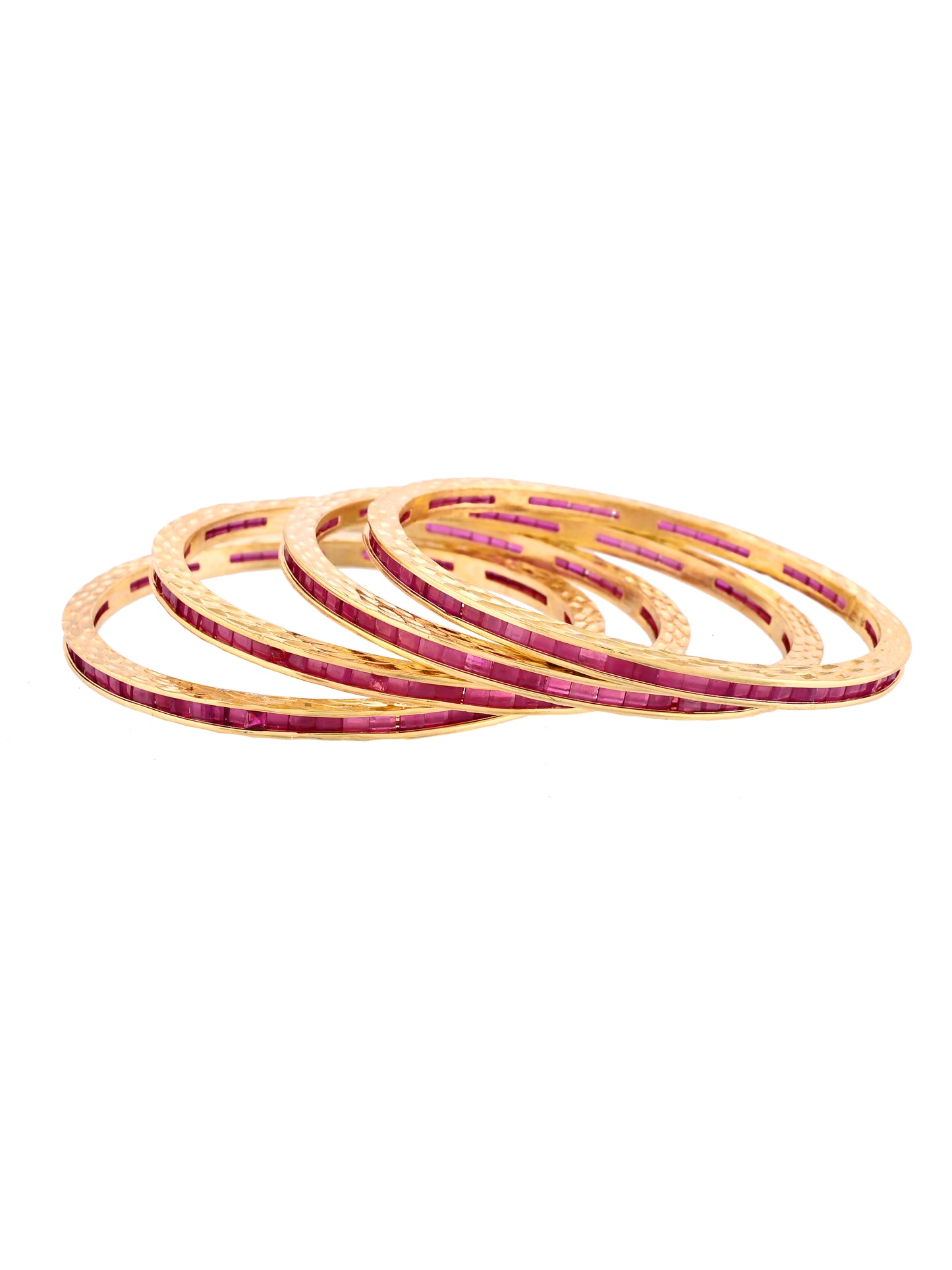 Gold Plated Pink Stone Bangles For Women | Traditional Party Wear Bangles Set | Ethnic Bridal Jewellery
