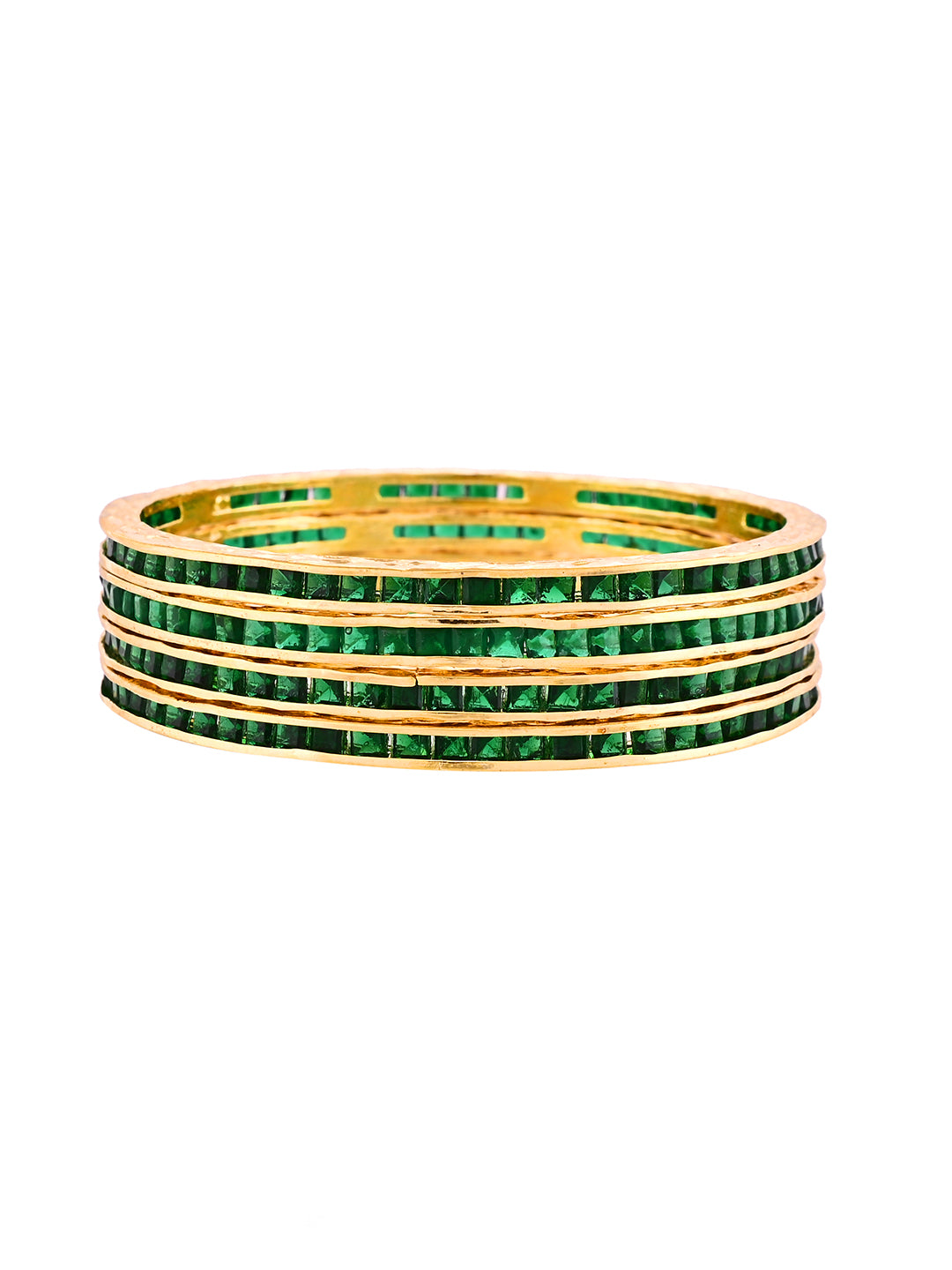 Gold Plated Green Stone Bangles For Women | Traditional Party Wear Bangles Set | Ethnic Bridal Jewellery