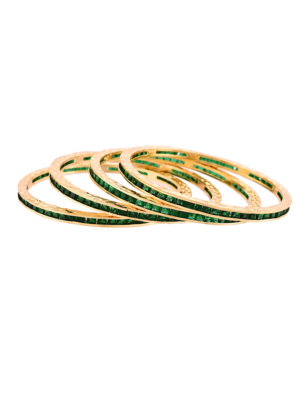 Gold Plated Green Stone Bangles For Women | Traditional Party Wear Bangles Set | Ethnic Bridal Jewellery