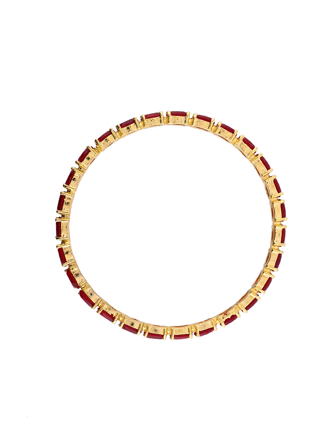 Gold-Plated Ruby Red Stone Bangles For Women |  Party & Wedding Wear Jewellery | Traditional Ethnic Kada Design