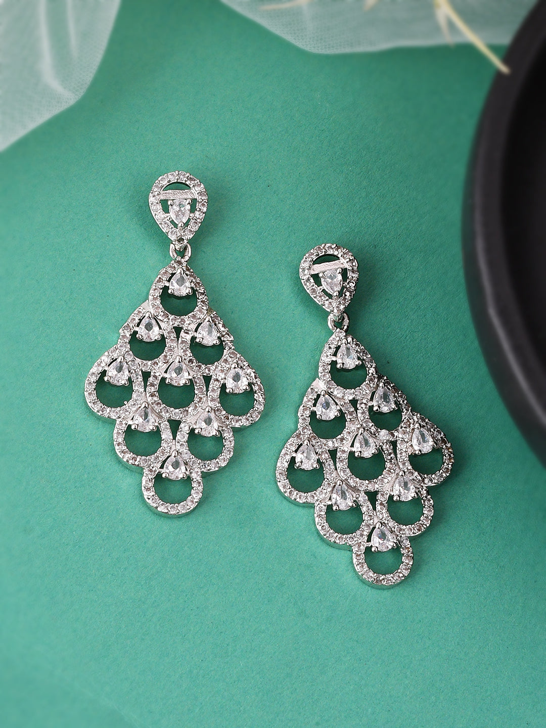 Classic American Diamond Dangler Earrings for Women