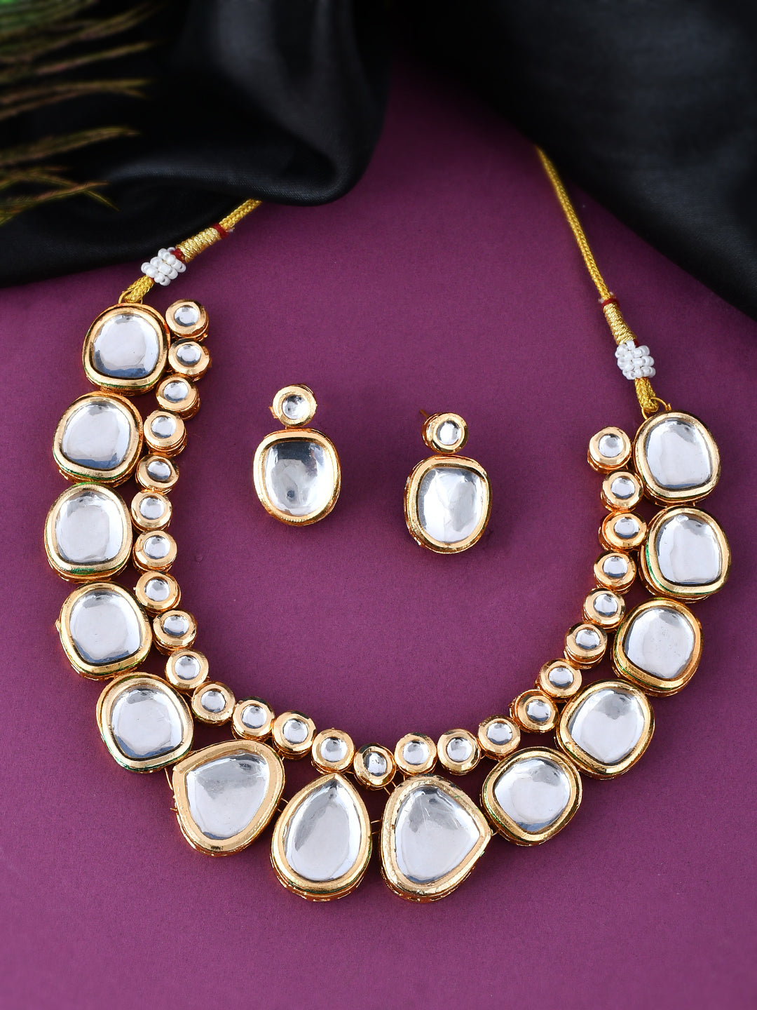 Gold Plated Kundan Jadau Ethnic Jewellery Set