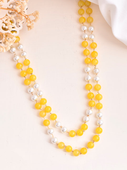 White Pearl layered Necklace