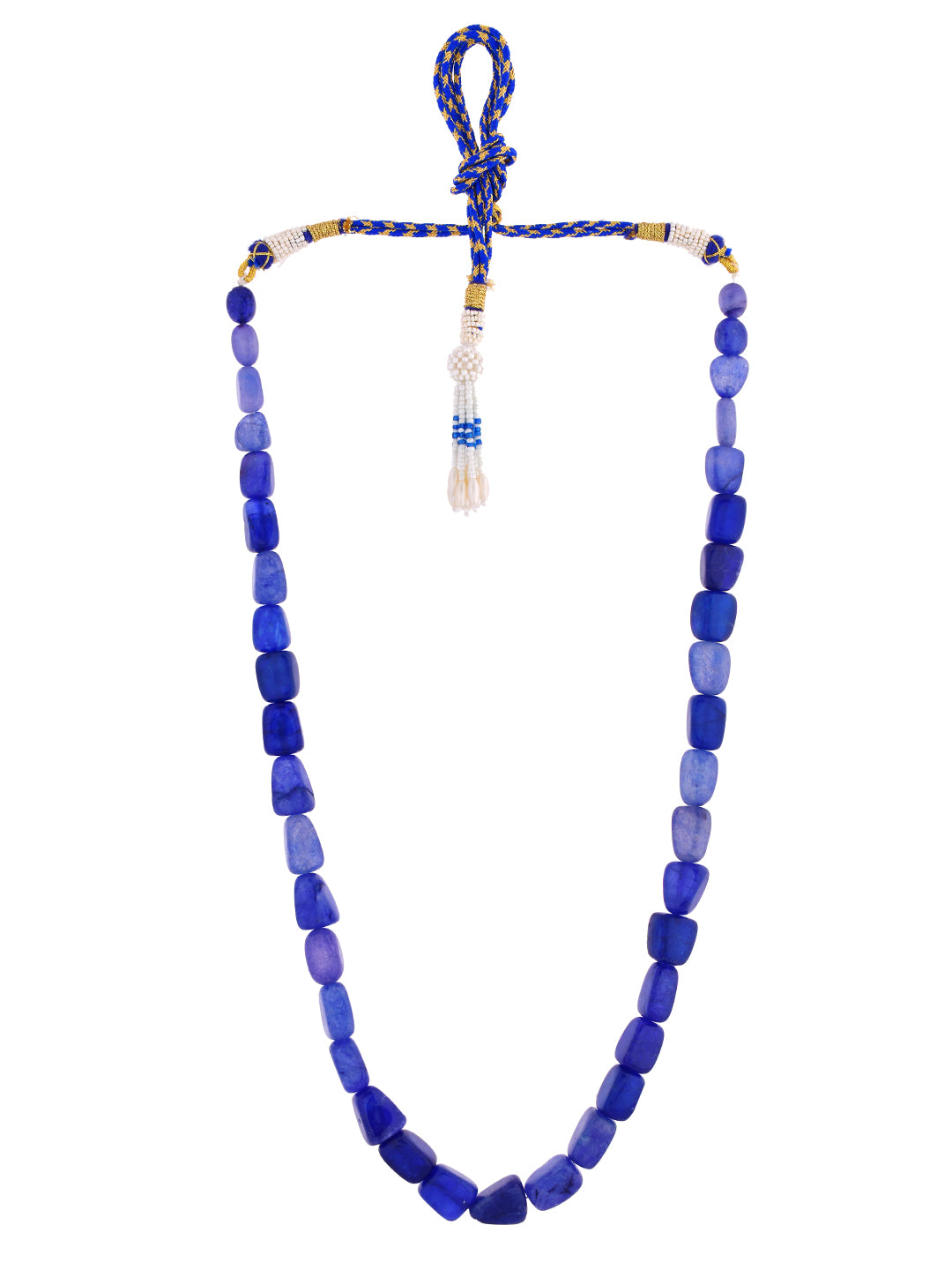 Royal Blue Stone Adjustable Necklace With Dori For Women