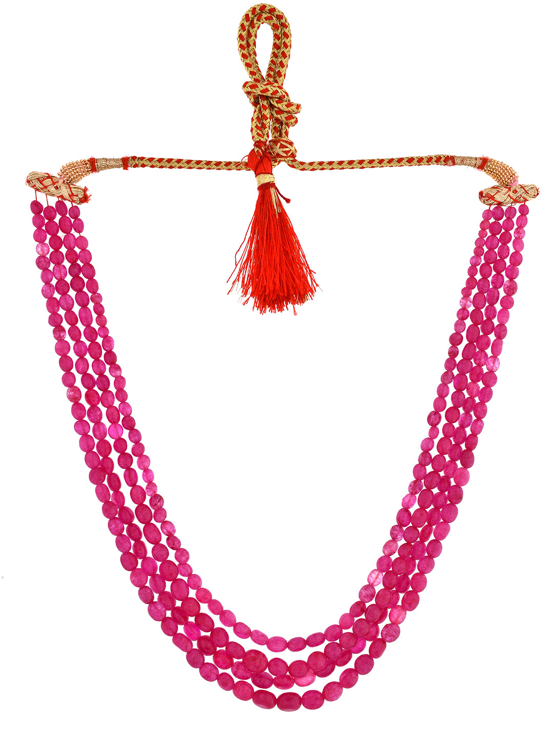 Traditional Rani Pink Multi-Layer Adjustable Necklace For Women