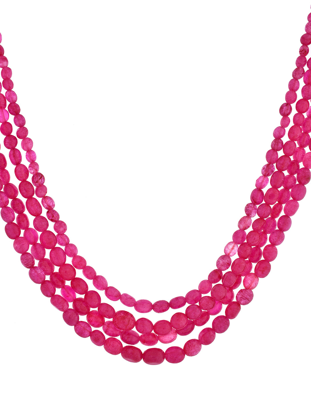 Traditional Rani Pink Multi-Layer Adjustable Necklace For Women