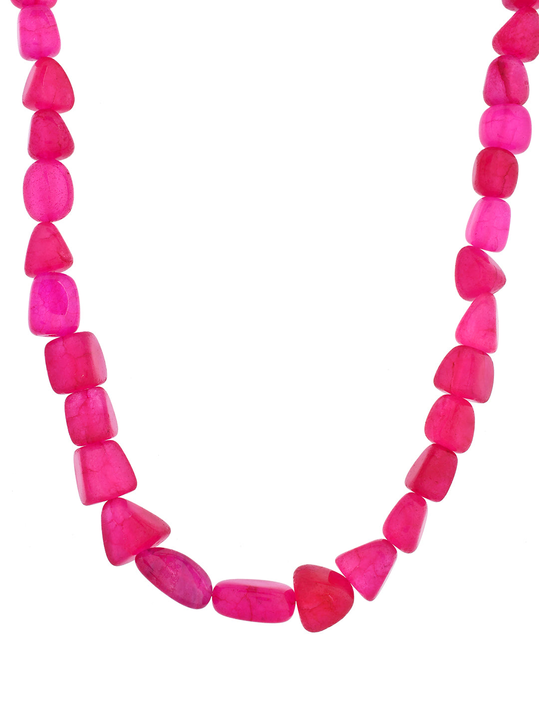 Classic Pink Beads Necklace Traditional Ethnic Mala For Women