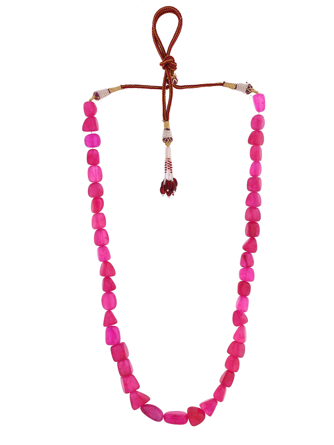 Classic Pink Beads Necklace Traditional Ethnic Mala For Women
