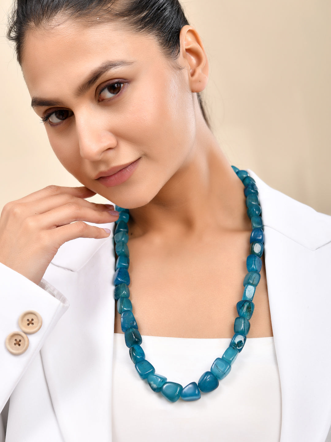 Traditional Blue Adjustable Necklace For Women | Ethnic Necklace & Mala