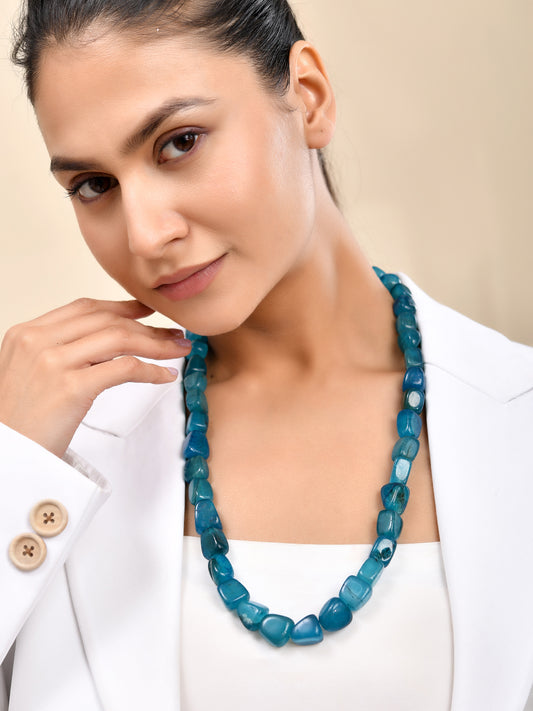 Traditional Blue Adjustable Necklace For Women | Ethnic Necklace & Mala