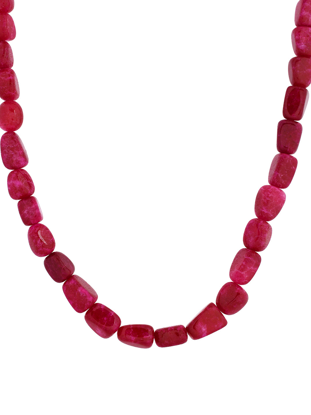 Pink Beads Mala Necklace With Thread Dori For Women