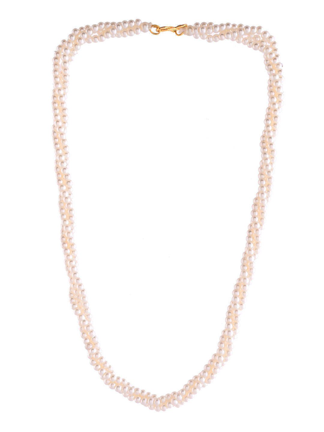 Traditional White Pearl Multiple Layered Necklace Mala For Women