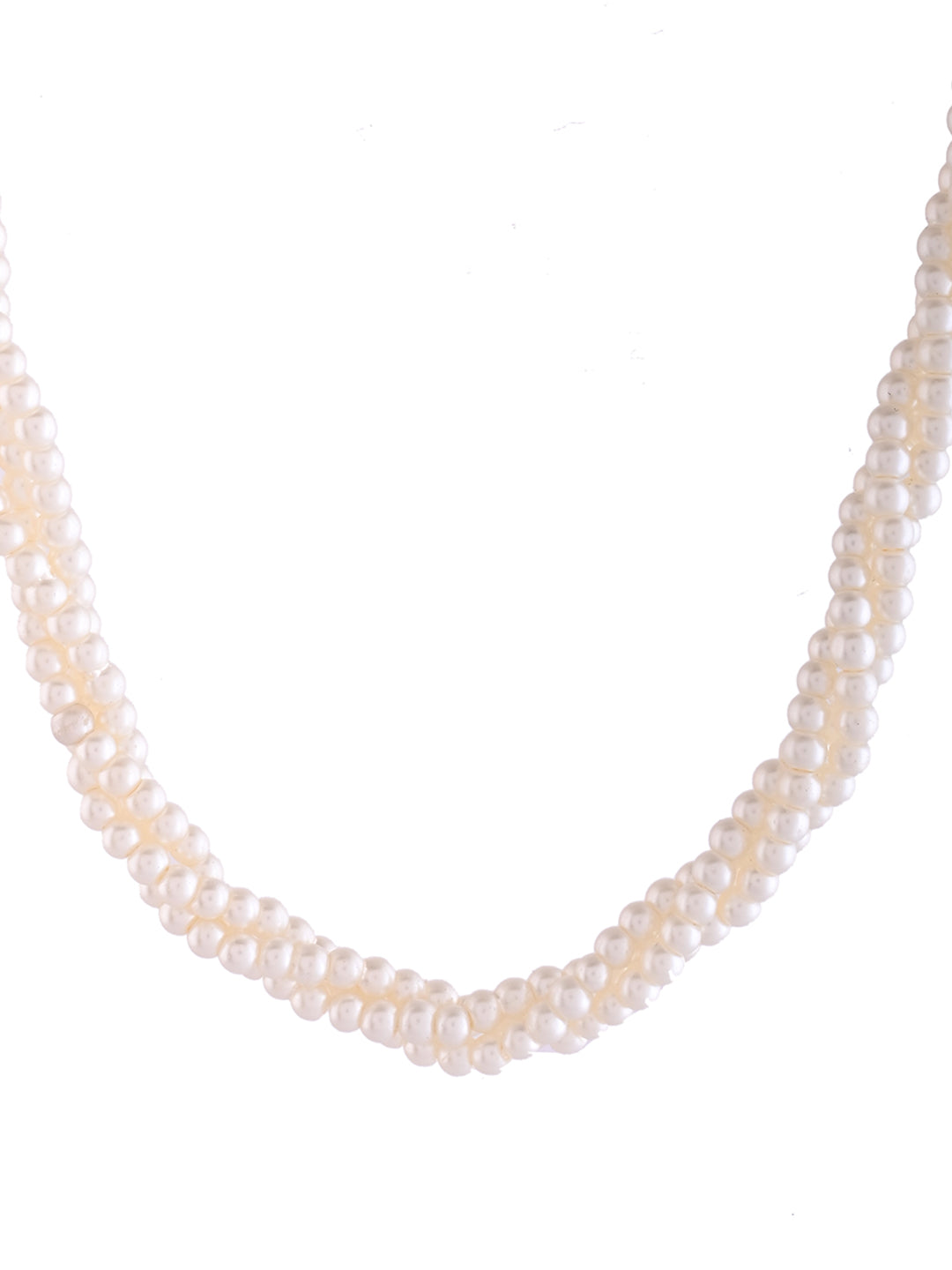 Traditional White Pearl Multiple Layered Necklace Mala For Women