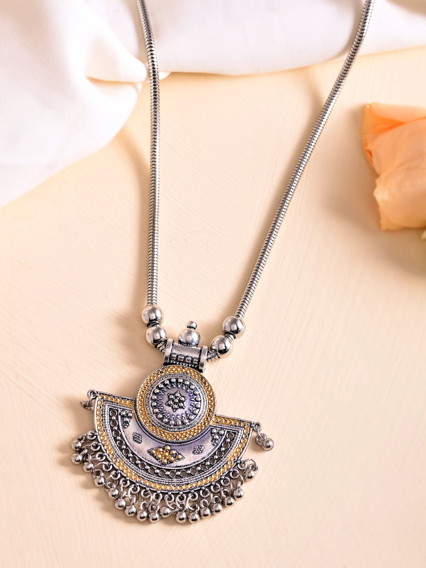 Oxidised Silver Plated Traditional Necklace For Women & Girls