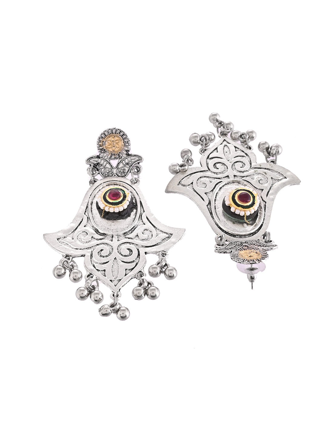 Silver Oxidised Tribal Necklace Set For Women | Boho Jewellery For Ethnic & Casual Wear