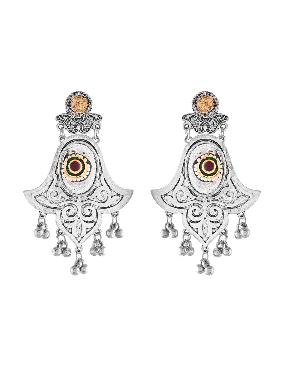 Silver Oxidised Tribal Necklace Set For Women | Boho Jewellery For Ethnic & Casual Wear