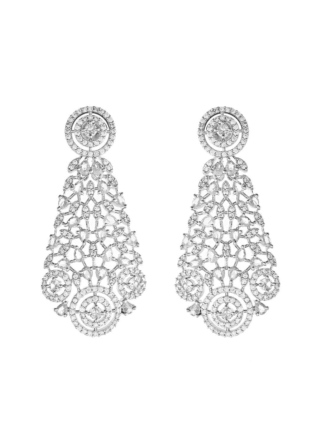 Premium Silver-Plated American Diamond Bridal Choker Jewellery Set For Women