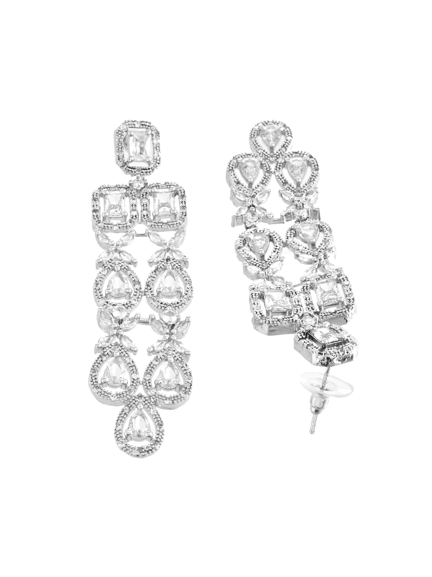 American Diamond Choker Necklace Set With Maang Tikka  | Wedding  Jewellery For Women