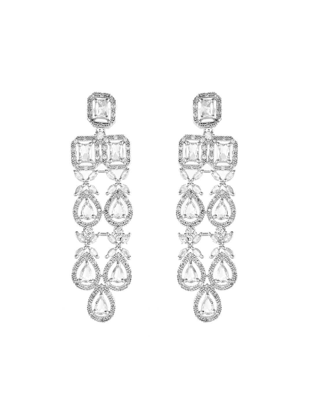 American Diamond Choker Necklace Set With Maang Tikka  | Wedding  Jewellery For Women