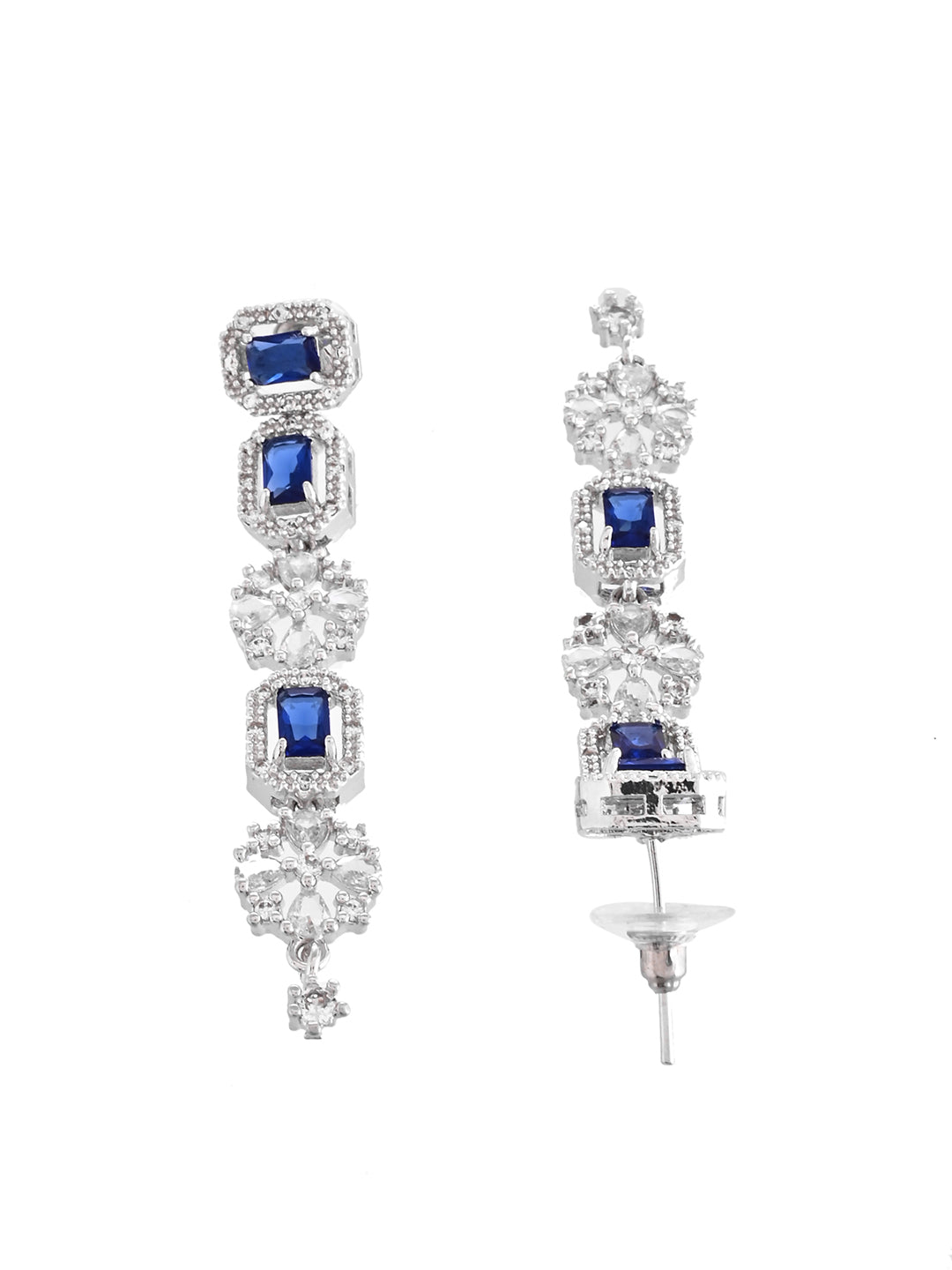 American Diamond Double Layer Necklace Set  | Wedding  Jewellery For Women