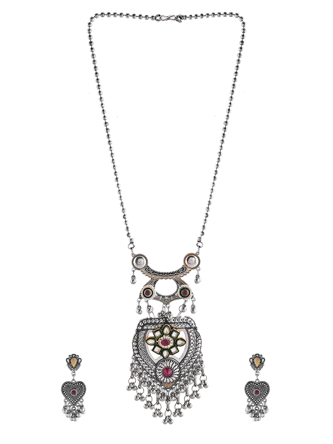 Oxidised Tribal Necklace Set For Women | Boho Jewellery For Ethnic & Casual Wear