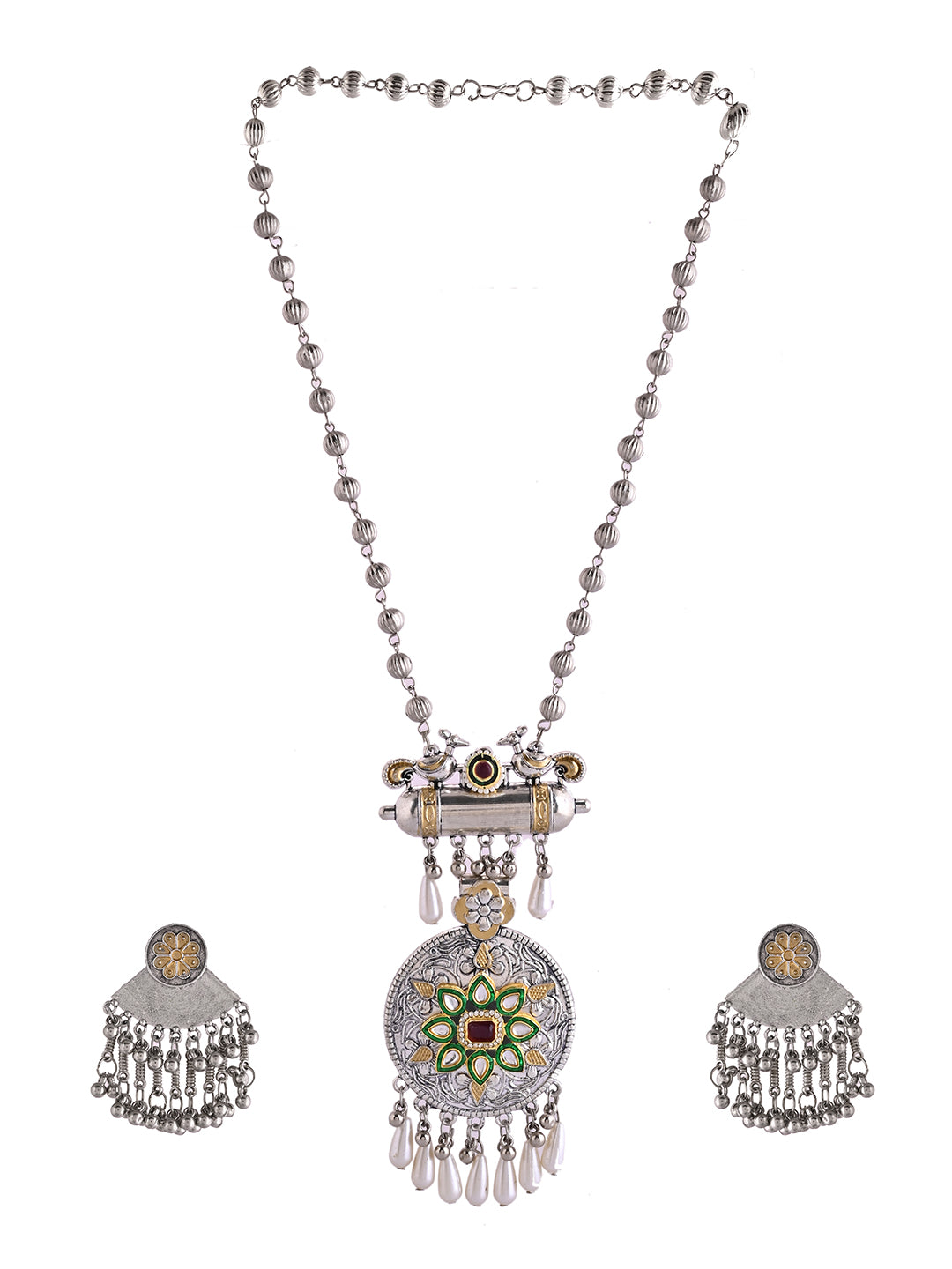 Ethnic Oxidised Necklace Set For Women |  Necklace With Earrings | Boho Jewellery