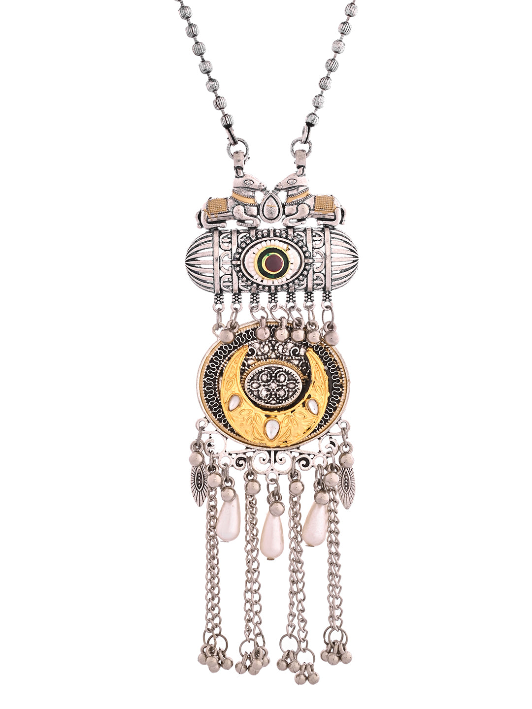 Traditional Oxidised Necklace Set With Earrings For Women | Boho Jewellery For Ethnic Wear