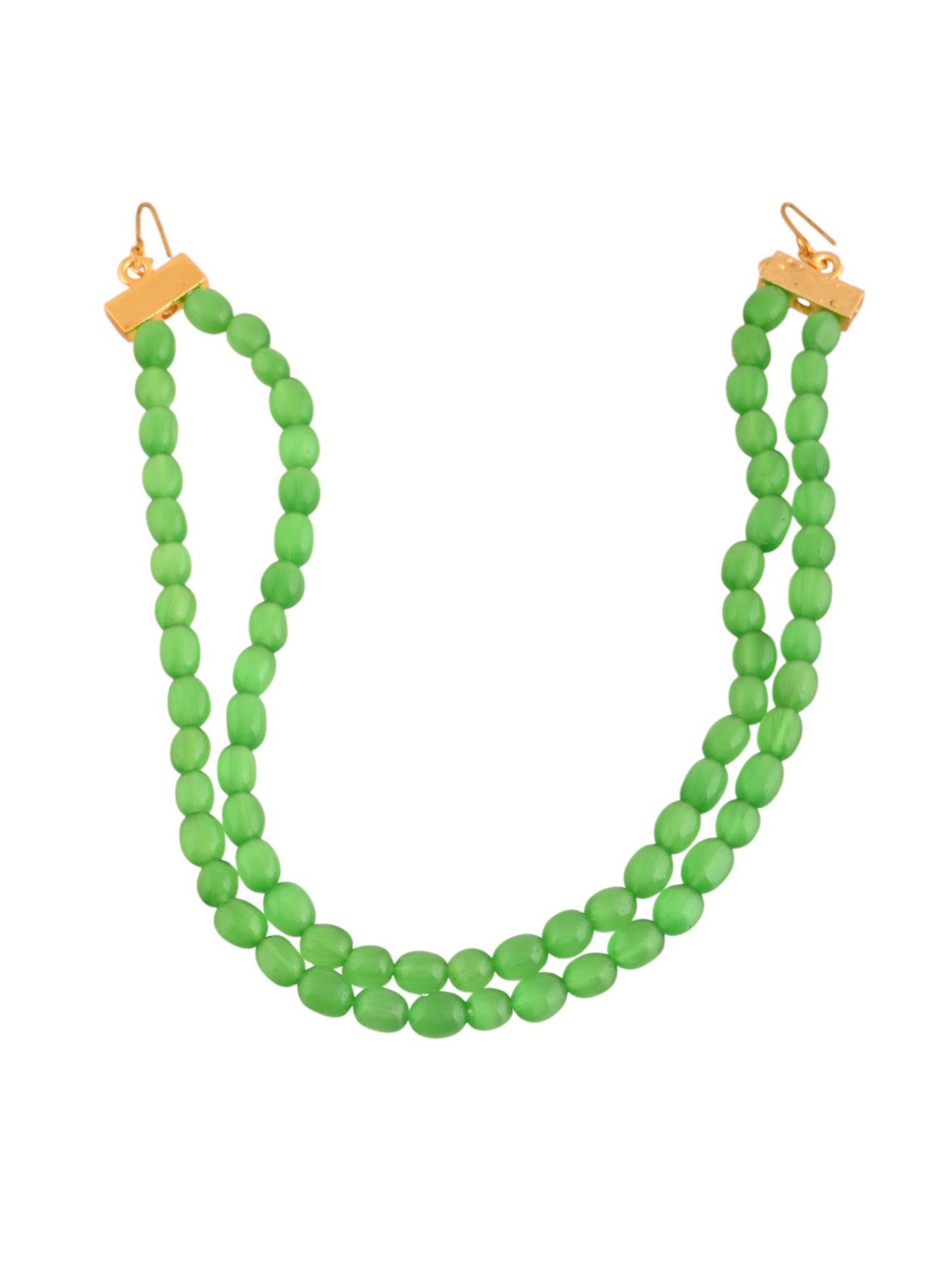Green Beads matha patti for women