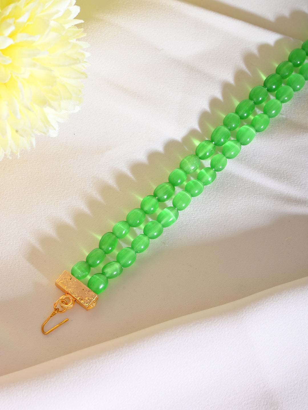 Green Beads matha patti for women