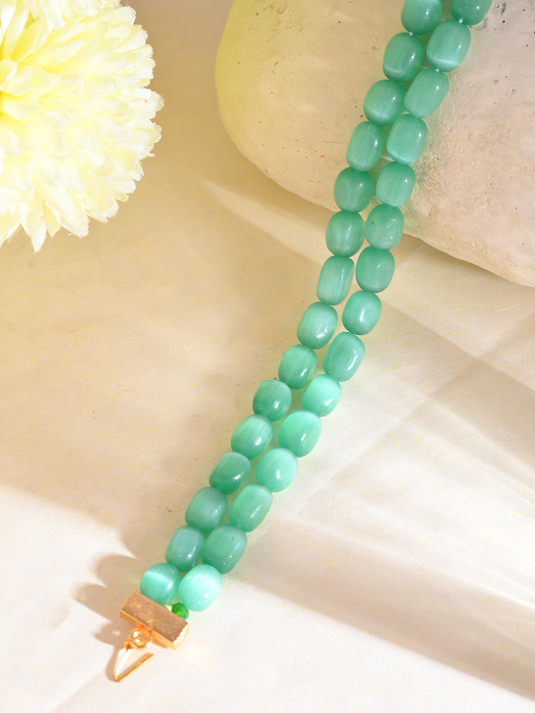 Green Beaded Matha Patti | Traditional Bridal Head Jewellery